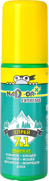 Изображение товара Аэрозоль от насекомых Nadzor Extreme 7 в 1 от кровососущих насекомых (90мл)