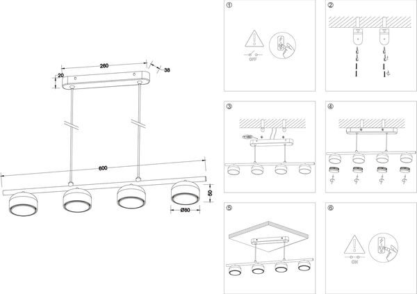 Изображение товара Люстра Ambrella Techno Spot TN71039/4 BK (черный)