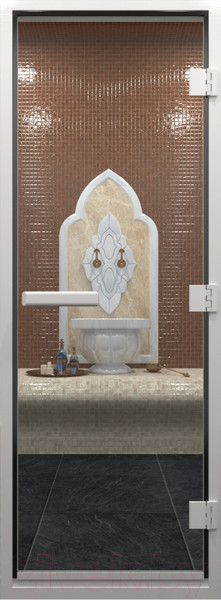 Изображение товара Стеклянная дверь для бани/сауны Doorwood Хамам 80x200 / DW01113 (прозрачный)