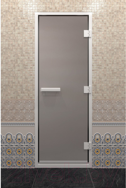 Изображение товара Стеклянная дверь для бани/сауны Doorwood Хамам 70x190 / DW00624 (сатин)