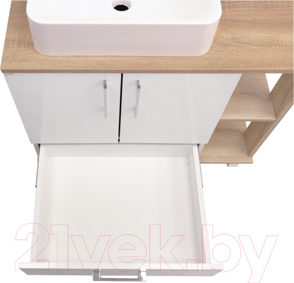 Изображение товара Тумба под умывальник Doratiz Гавайи 80 / 9908.184 (белый/дуб сонома)