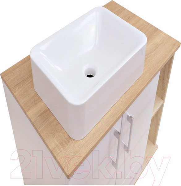 Изображение товара Тумба под умывальник Doratiz Гавайи 80 / 9908.184 (белый/дуб сонома)