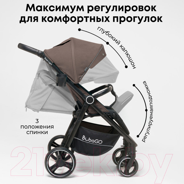 Изображение товара Детская прогулочная коляска Bubago Model Bass Light / BG 131-7 (коричневый)