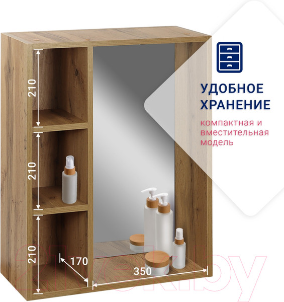 Изображение товара Зеркало Doratiz Лофт 60 / 2712.113 (с полками,ватан)