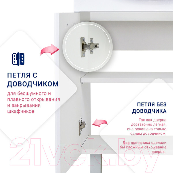 Изображение товара Тумба под умывальник Doratiz Вега 50 / 9912.495 (белый)