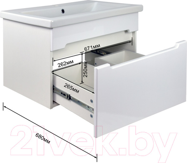 Изображение товара Тумба под умывальник Doratiz Магнолия 80 / 9912.655 (белый)