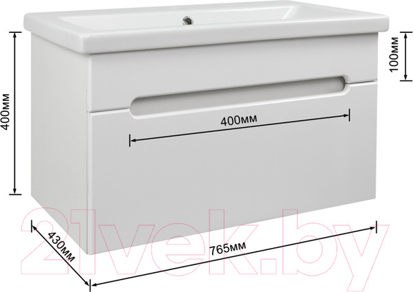 Изображение товара Тумба под умывальник Doratiz Магнолия 80 / 9912.655 (белый)
