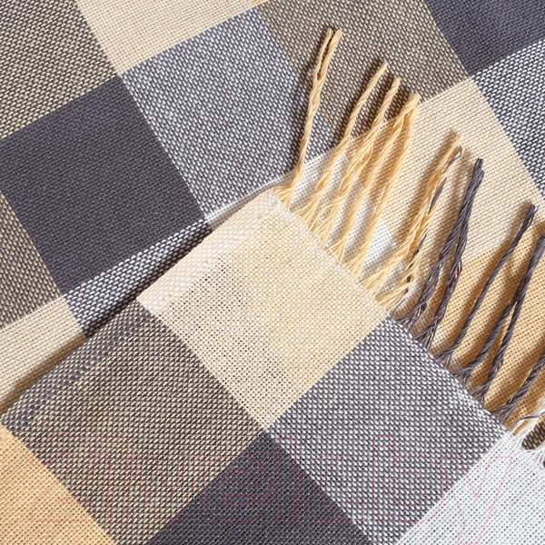 Изображение товара Плед Vladi Пикник 140х200 / 9809094 (белый/бежевый/серый)