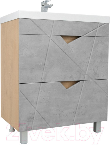 Изображение товара Тумба под умывальник Doratiz Фьорд 70 / 9908.185 (дуб бунратти/цемент)
