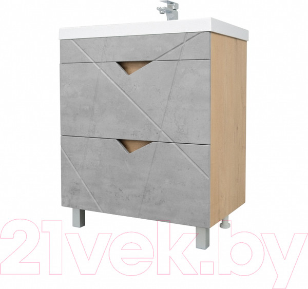 Изображение товара Тумба под умывальник Doratiz Фьорд 70 / 9908.185 (дуб бунратти/цемент)