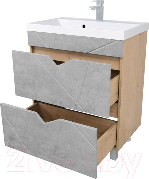 Изображение товара Тумба под умывальник Doratiz Фьорд 70 / 9908.185 (дуб бунратти/цемент)