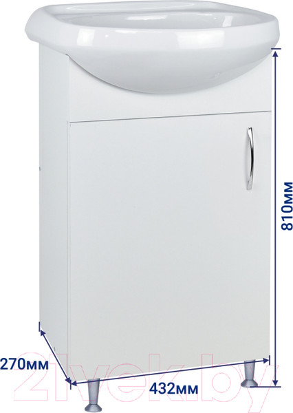 Изображение товара Тумба под умывальник Doratiz Лайт 50 / 9911.300 (белый)