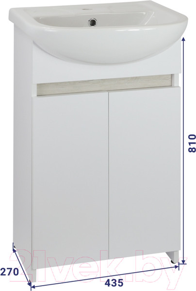 Изображение товара Тумба под умывальник Doratiz Бора-бора 9912.014 (белая/светлый дуб)