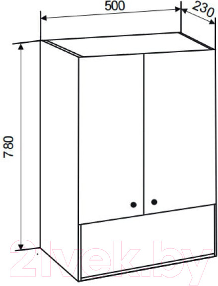 Изображение товара Шкаф для ванной Doratiz Марго 50 / 2712.270 (белый)