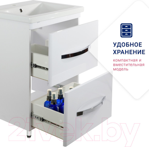 Изображение товара Тумба под умывальник Doratiz Экватор 60 / 9912.809 (белый)