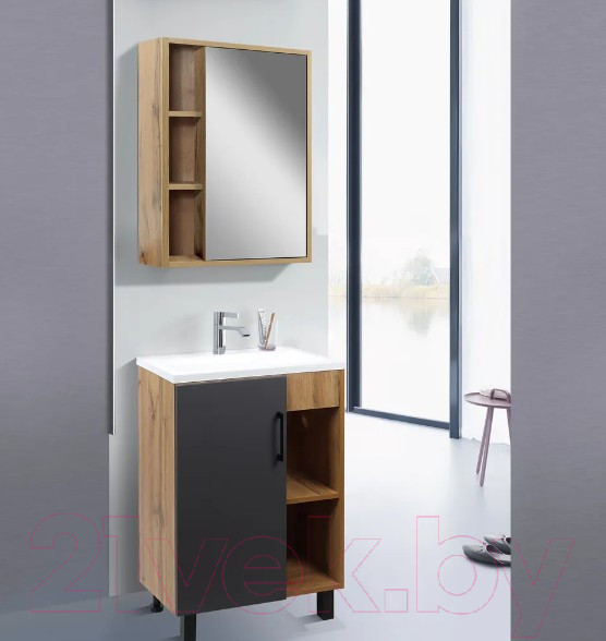 Изображение товара Тумба под умывальник Doratiz Лофт 50 / 9912.017 (графит/ватан)