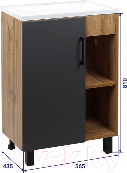 Изображение товара Тумба под умывальник Doratiz Лофт / 9912.016 (графит/ватан)