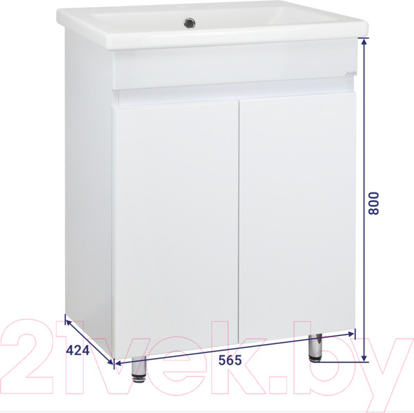 Изображение товара Тумба под умывальник Doratiz Аква / 60 9911.195 (белый)