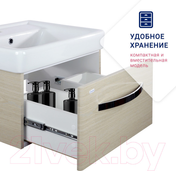 Изображение товара Тумба под умывальник Doratiz Коралл 60 / 9912.820C (светлый дуб)