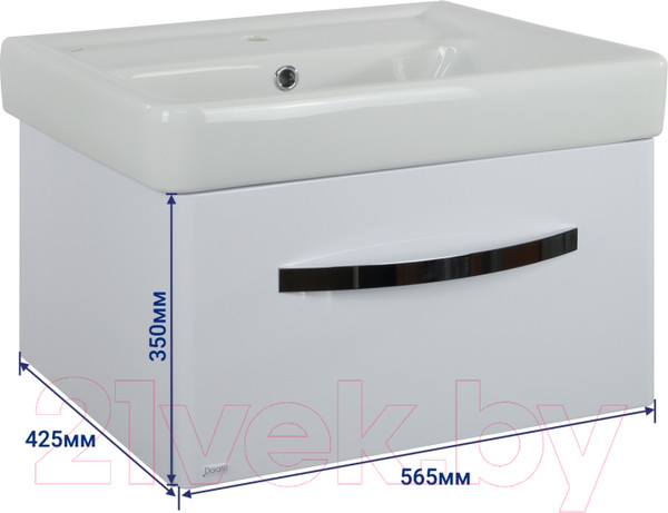 Изображение товара Тумба под умывальник Doratiz Коралл 60 / 9912.817C (белый)