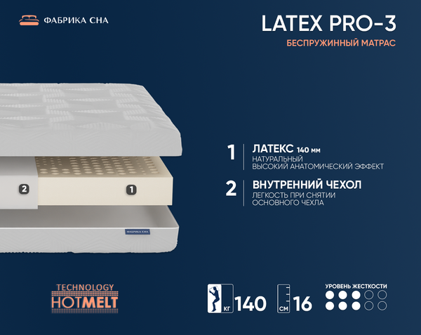 Изображение товара Матрас Фабрика сна Латекс Pro-3 160x200