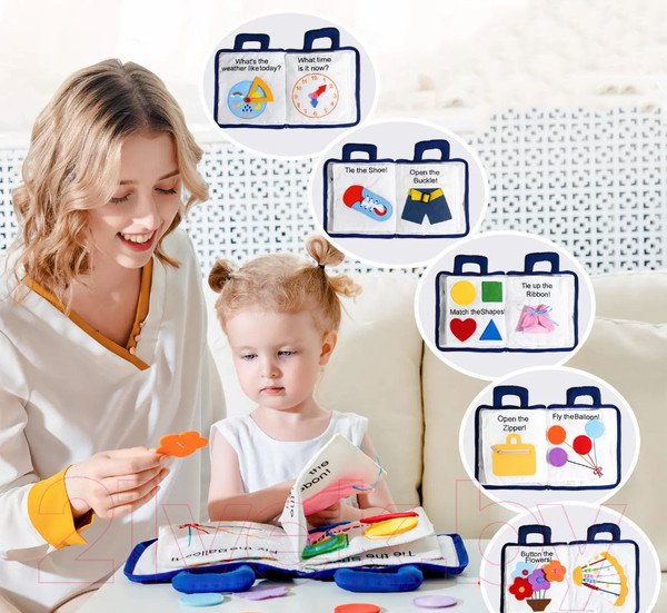 Изображение товара Развивающая игрушка JollyBaby Мягкая книжечка Моя тихая книга / WLTH8255J (синий)