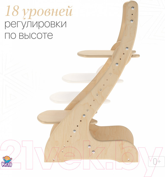 Изображение товара Стул детский Друг Кузя Растущий Павлин (без покраски)