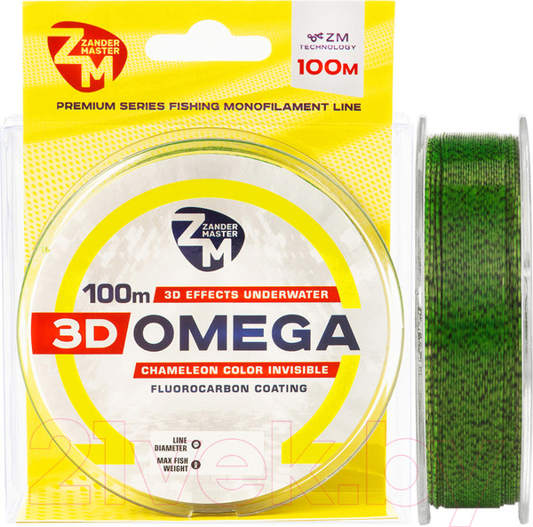Изображение товара Леска монофильная ZanderMaster 3D Omega 0.309мм 13.6кг / 12007 (100м)