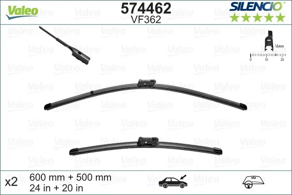 Изображение товара Щетки стеклоочистителя Valeo Silencio XTRM 574462