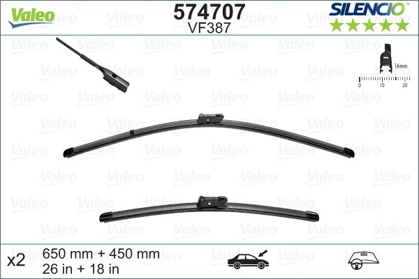 Изображение товара Щетки стеклоочистителя Valeo Silencio XTRM 574707