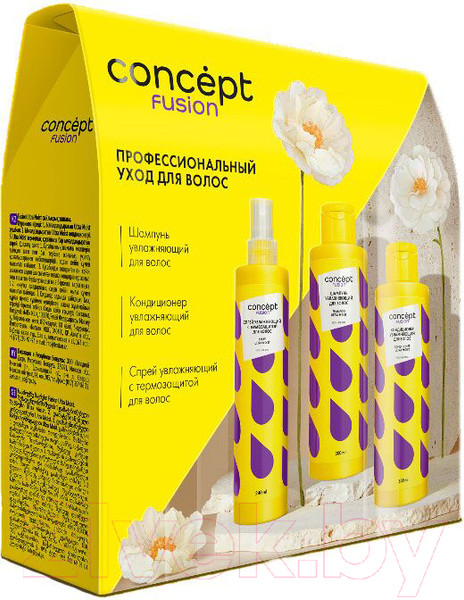 Изображение товара Набор косметики для волос Concept Fusion Ultra Moist Шампунь 300мл+Кондиционер 300мл+Спрей 240мл