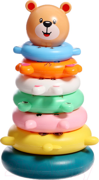 Изображение товара Развивающий игровой набор Zabiaka IQ Пирамидка. Зверята /10095412