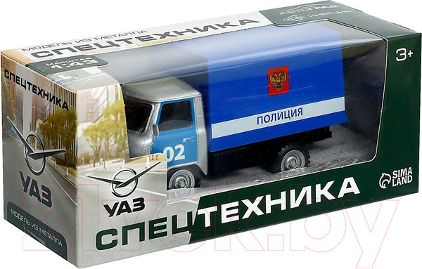 Изображение товара Масштабная модель автомобиля Автоград УАЗ 452. Полиция 1501-224 / 9318111