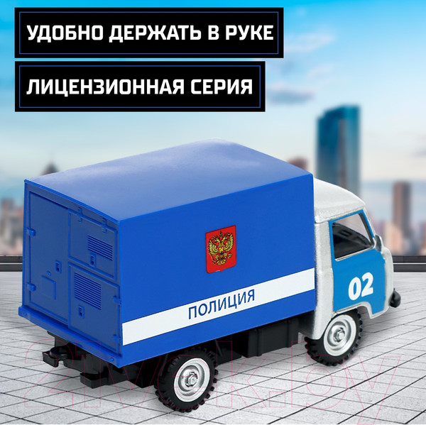 Изображение товара Масштабная модель автомобиля Автоград УАЗ 452. Полиция 1501-224 / 9318111