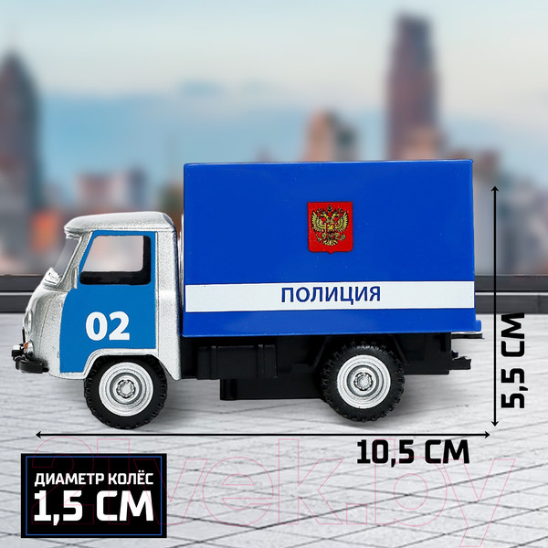 Изображение товара Масштабная модель автомобиля Автоград УАЗ 452. Полиция 1501-224 / 9318111