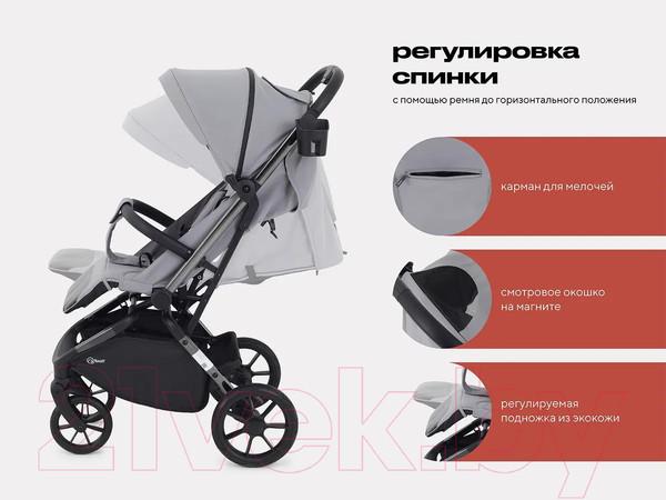 Изображение товара Детская прогулочная коляска Rant Pixel / RA401  (Classic Grey)