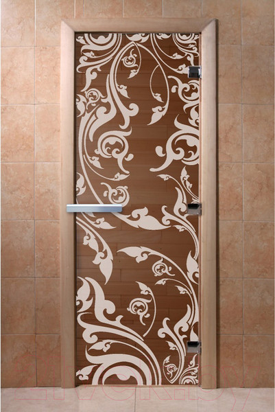 Изображение товара Стеклянная дверь для бани/сауны Doorwood Венеция 70x190 / DW01580 (бронза, коробка хвоя)