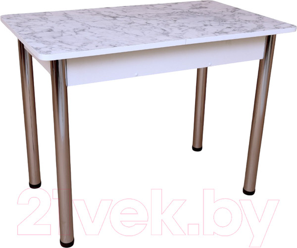 Изображение товара Обеденный стол СВД Юнио 120-150x75 / 056.П15.Х (мрамор каррара/хром)