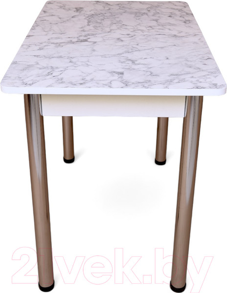 Изображение товара Обеденный стол СВД Юнио 120-150x75 / 056.П15.Х (мрамор каррара/хром)