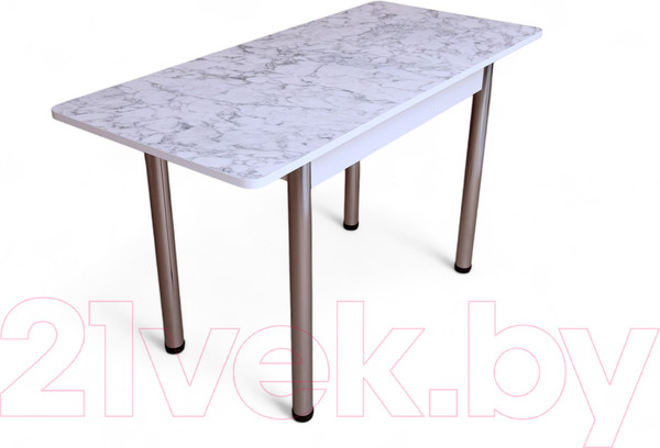 Изображение товара Обеденный стол СВД Юнио 120-150x75 / 056.П15.Х (мрамор каррара/хром)