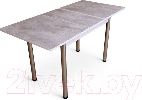 Изображение товара Обеденный стол СВД Юнио 120-150x75 / 056.П16.Х (бетон/хром)