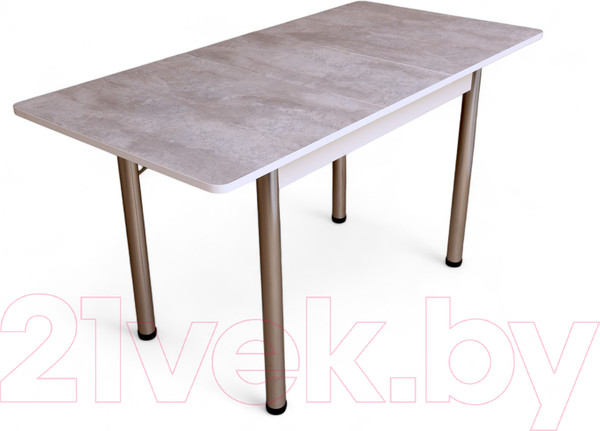 Изображение товара Обеденный стол СВД Юнио 120-150x75 / 056.П16.Х (бетон/хром)