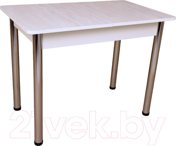 Изображение товара Обеденный стол СВД Юнио 120-150x75 / 056.П17.Х (ледяное дерево/хром)