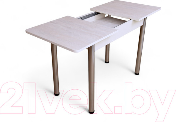 Изображение товара Обеденный стол СВД Юнио 120-150x75 / 056.П17.Х (ледяное дерево/хром)