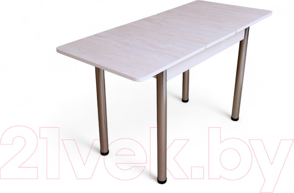 Изображение товара Обеденный стол СВД Юнио 120-150x75 / 056.П17.Х (ледяное дерево/хром)