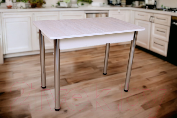 Изображение товара Обеденный стол СВД Юнио 120-150x75 / 056.П17.Х (ледяное дерево/хром)