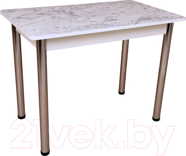 Изображение товара Обеденный стол СВД Юнио 120x75 / 008.П15.Х (мрамор каррара/хром)