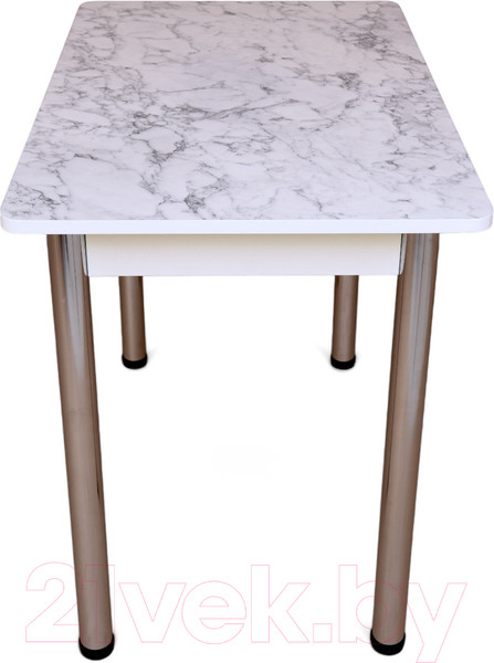 Изображение товара Обеденный стол СВД Юнио 120x75 / 008.П15.Х (мрамор каррара/хром)