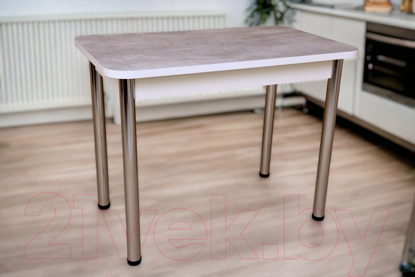 Изображение товара Обеденный стол СВД Юнио 120x75 / 008.П16.Х (бетон/хром)