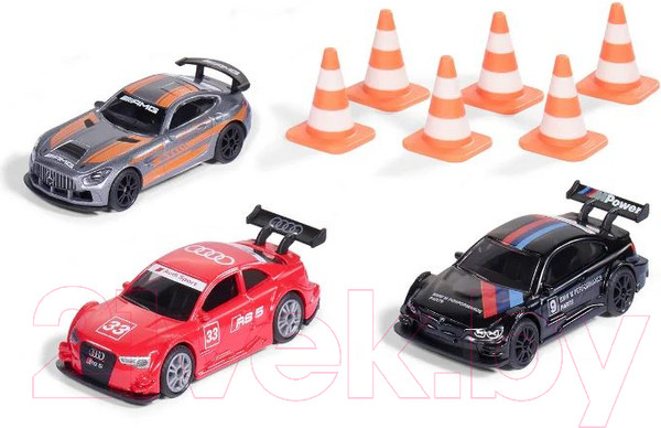 Изображение товара Набор игрушечных автомобилей Siku Гоночные машинки и вешки / 6331